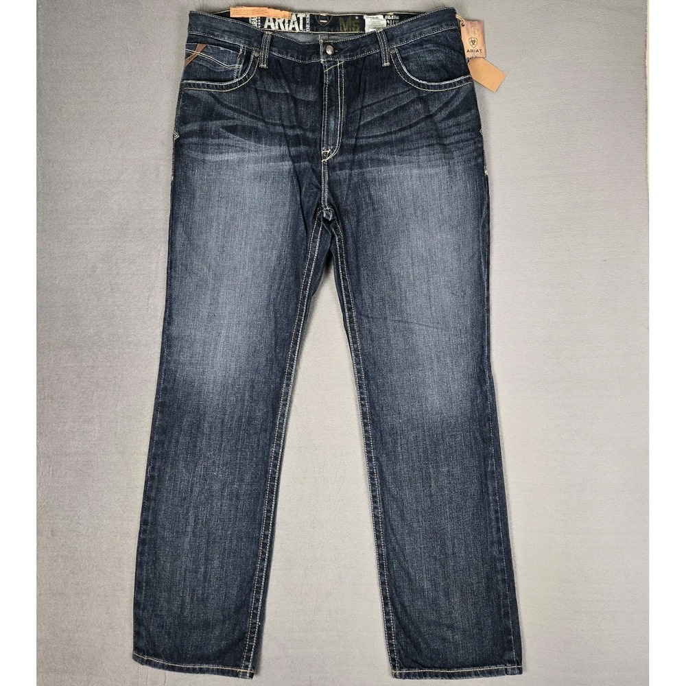 Ariat M5 Jeans Mens 42x36 Slim Straight Deadrun Wash Denim M-Series Western NWT